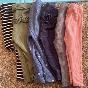 Six pairs of 12-18 leggings from old navy & gap
